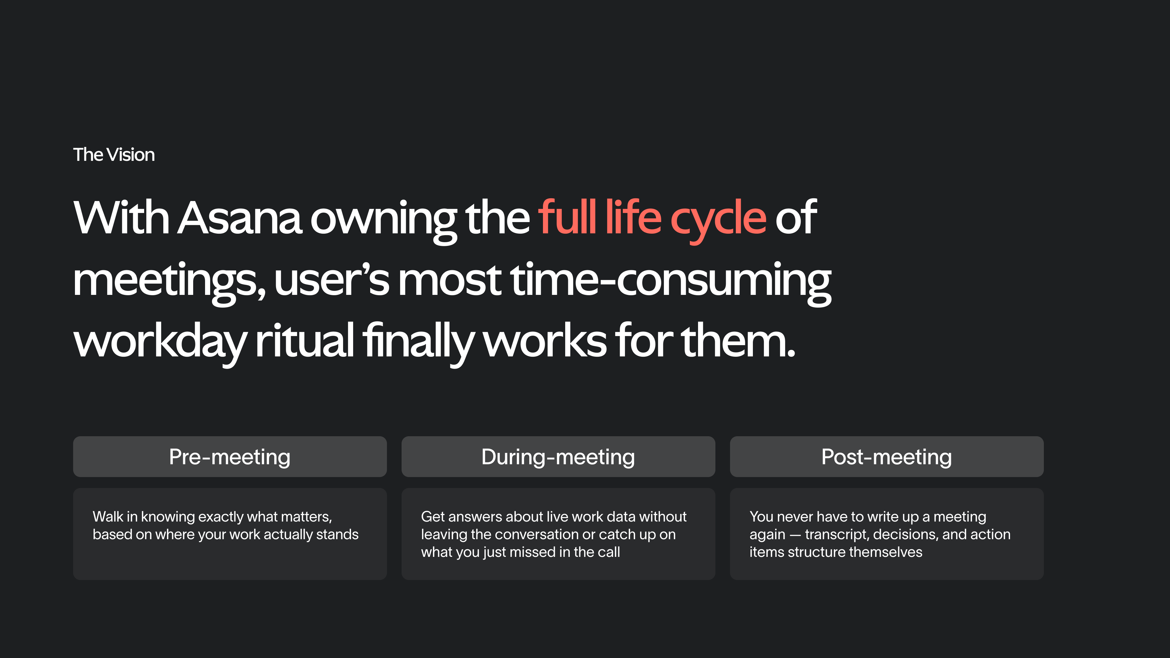 The Vision — Asana owning the full life cycle of meetings